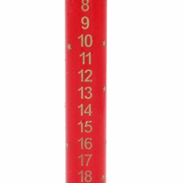 image396379244.jpg 25cm Wax Advent Candle Christmas Countdown with Star Images - Red