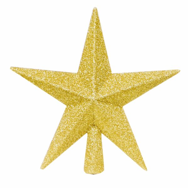 image436583818-1.jpg Christmas Shatterproof Tree Topper Star 200mm Glitter Decoration Gold