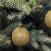 Christmas Shatterproof Baubles 8 Pack 80mm Glitter Tree Decoration Gold