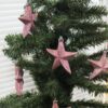 Christmas Shatterproof Stars 6 Pack 100mm Glitter Tree Decoration Pink