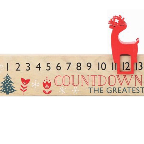 image440366603.jpg Christmas Advent Calendar Wooden Countdown Plaque with Reindeer Marker