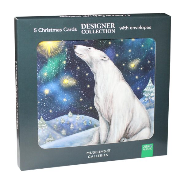 image441091312.jpg Box of 5 Christmas Cards 100% Recyclable - Svalbard Star with Polar Bear