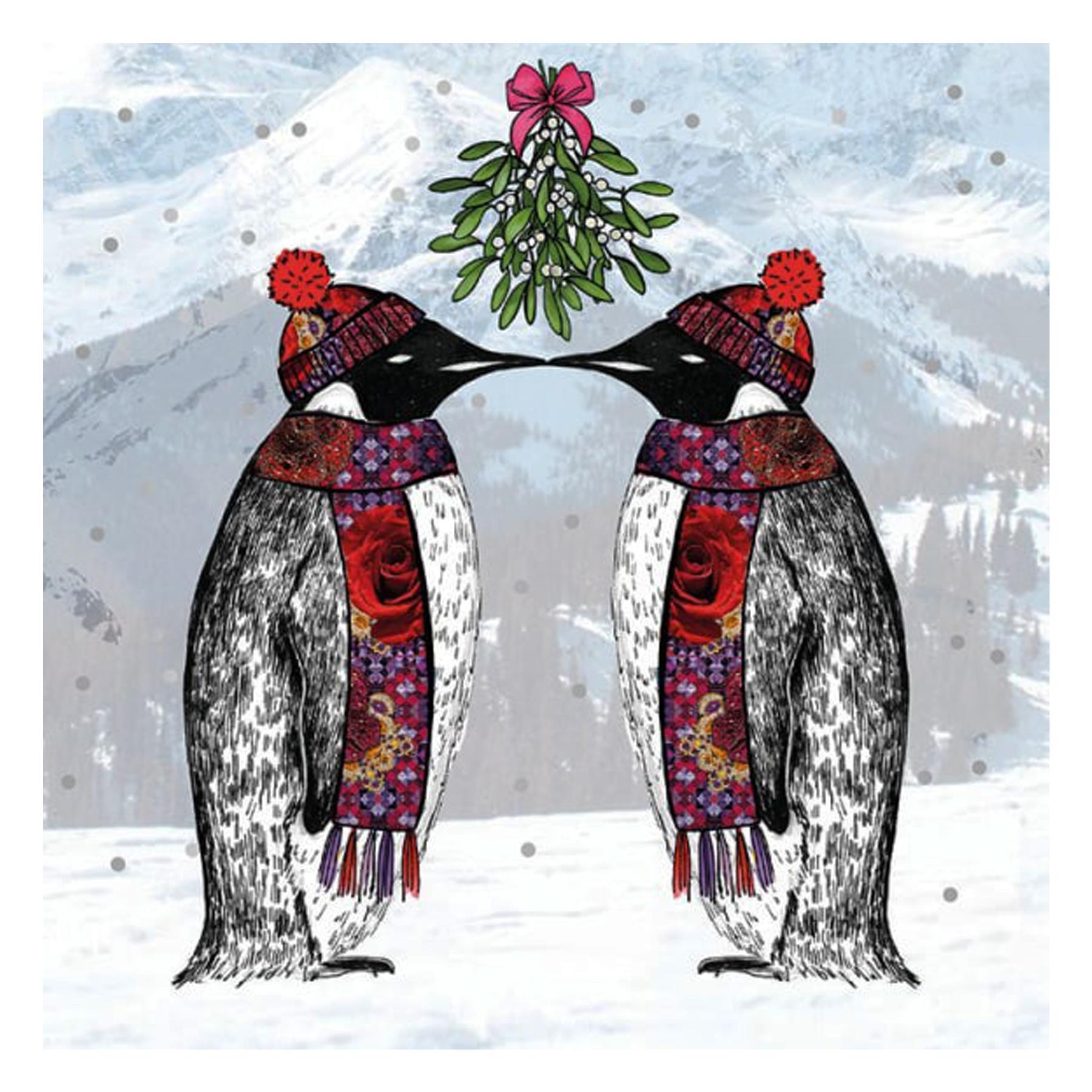 Box of 5 Christmas Cards 100% Recyclable - Penguins