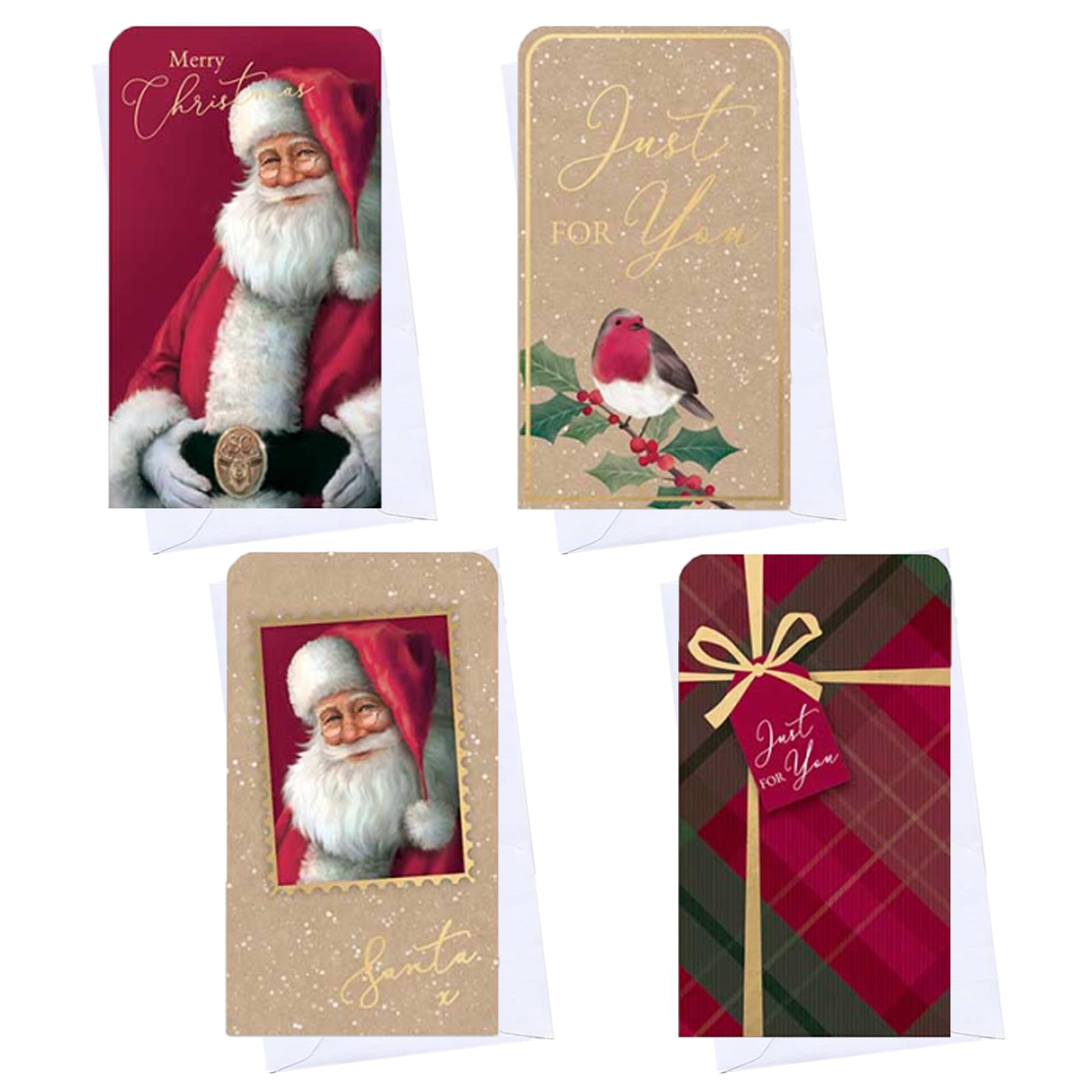 Christmas Money Wallet and Envelope Pack of 4 - Traditional / Santa Designs