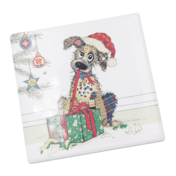 Christmas Coaster Bug Art Tableware Ceramic Cork Back - Dog