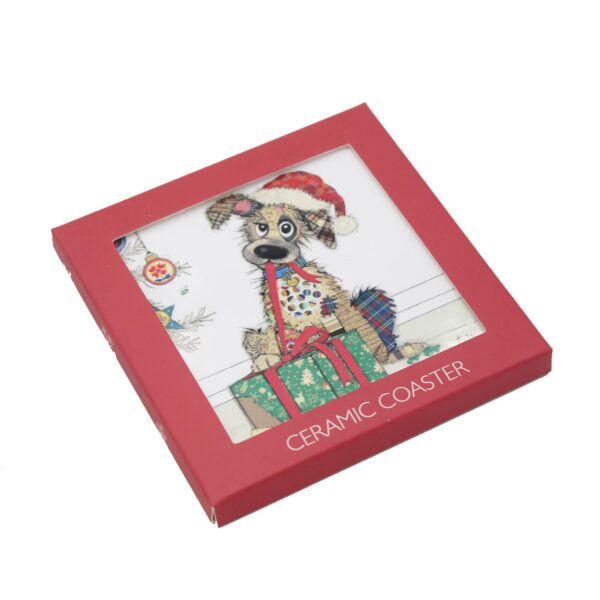 Christmas Coaster Bug Art Tableware Ceramic Cork Back - Dog