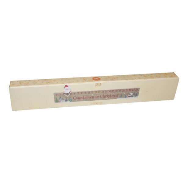 Christmas Advent Calendar Wooden Countdown Plaque with Santa Marker
