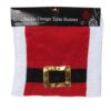 Christmas Table Runner 180cm x 35cm Red with White Trim Santa Belt Design
