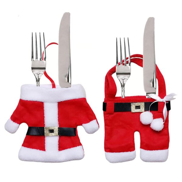 image479124844.jpg Christmas Cutlery Holders 2 Piece Red Felt Santa Suit Design