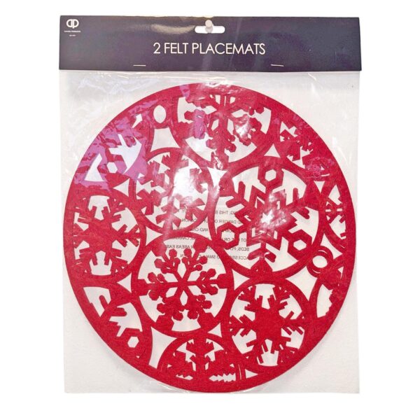 image479137958.jpg Christmas Placemats 2 Pack 30cm Round Felt Set with Snowflake Design