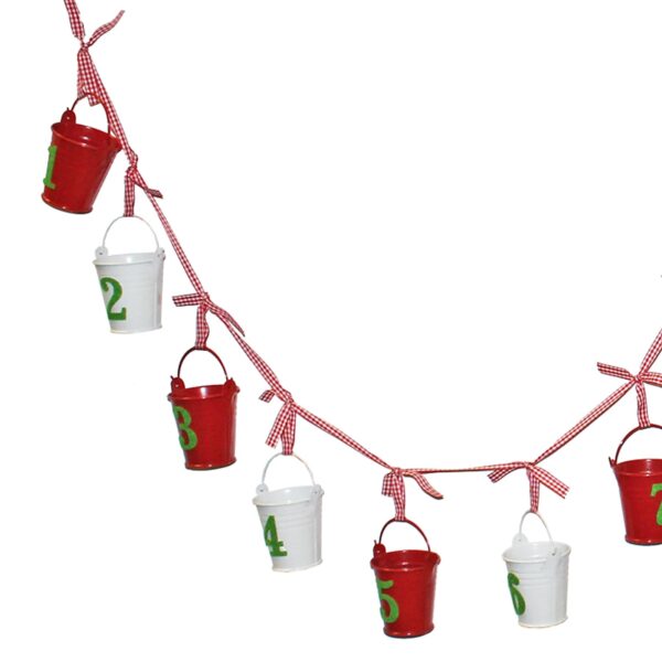 image490959259.jpg Christmas Advent Calendar 24 Mini Metal Buckets With Numbers and Ribbon Hanger