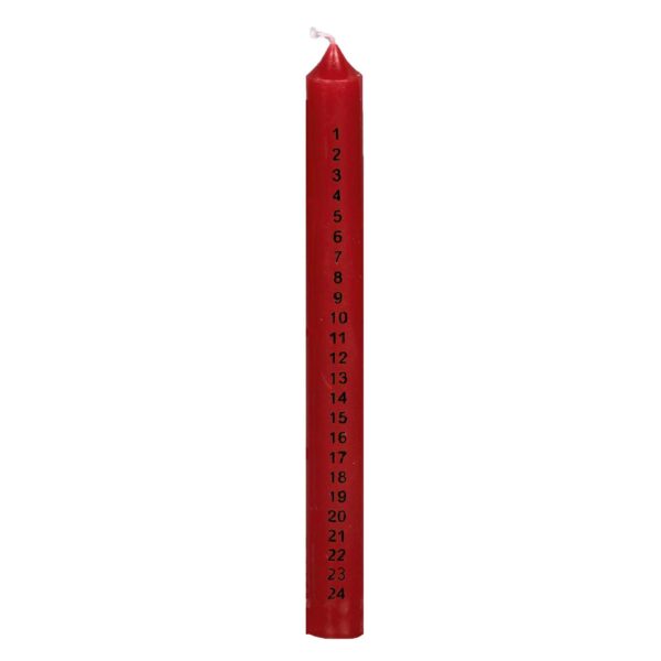 image491022140.jpg 25cm Christmas Countdown Advent Candle Wax - Red