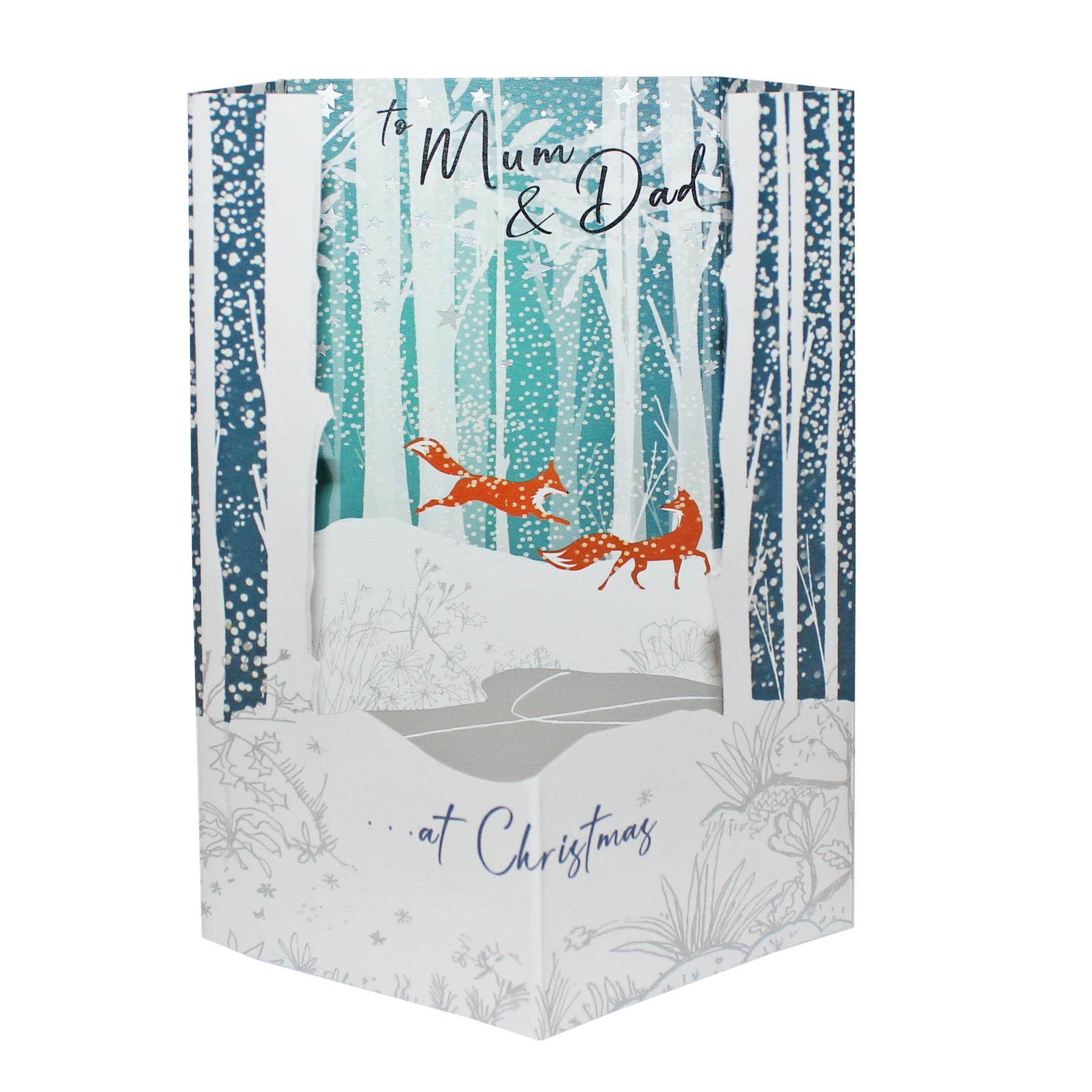 Christmas Card 3D Expanding Greeting Card -  Mum and Dad