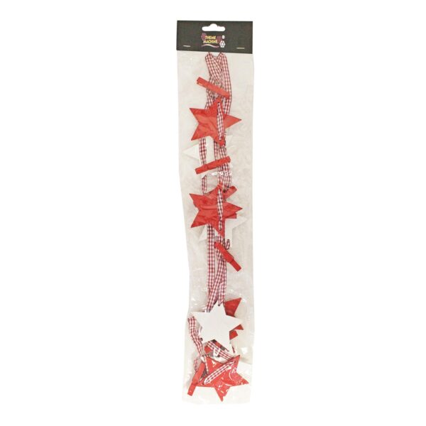 image491022458.jpg Christmas Card Holder 2 Metre Ribbon and Wood Pegs with Stars Red and White