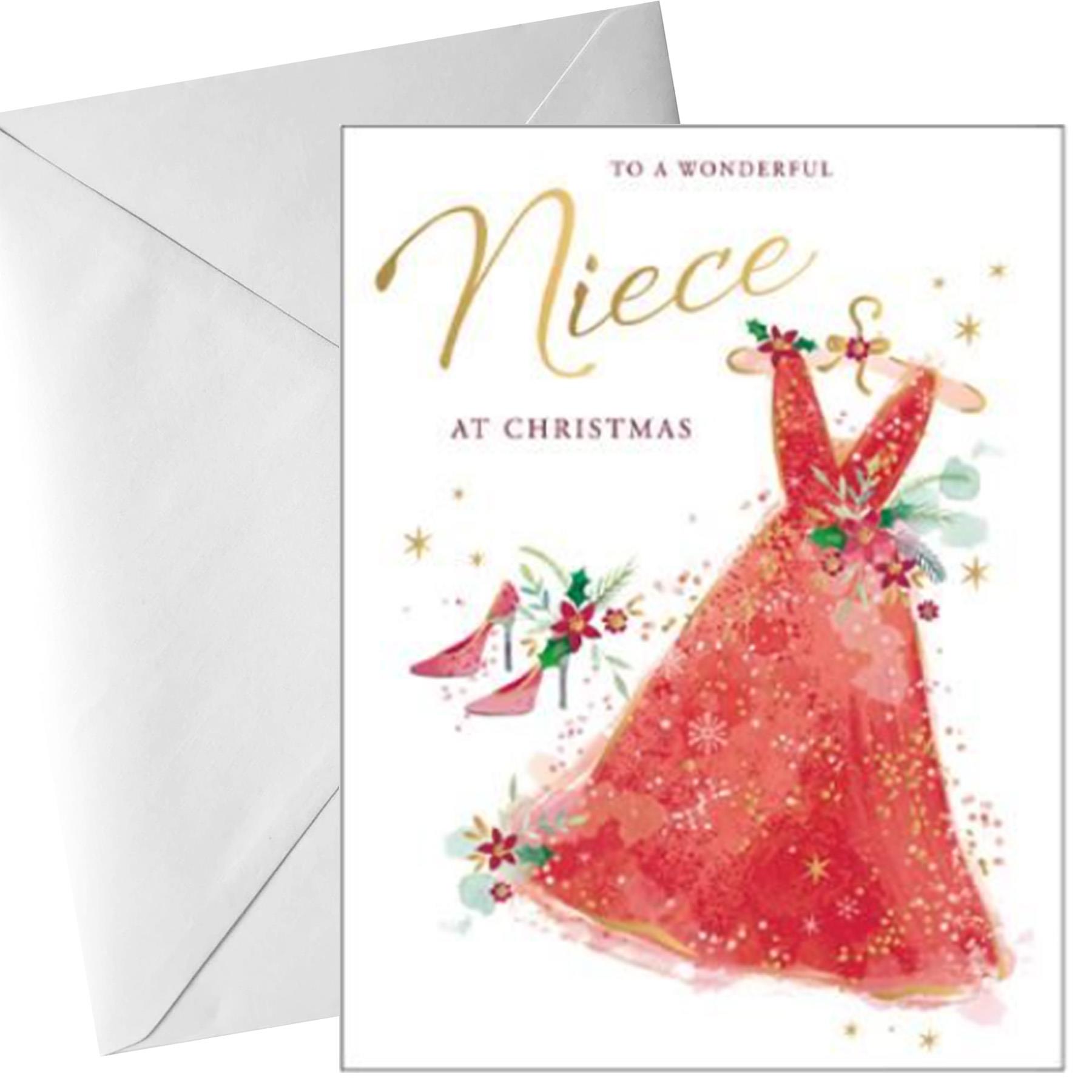 Christmas Card for Niece with White Envelope Family and Friends