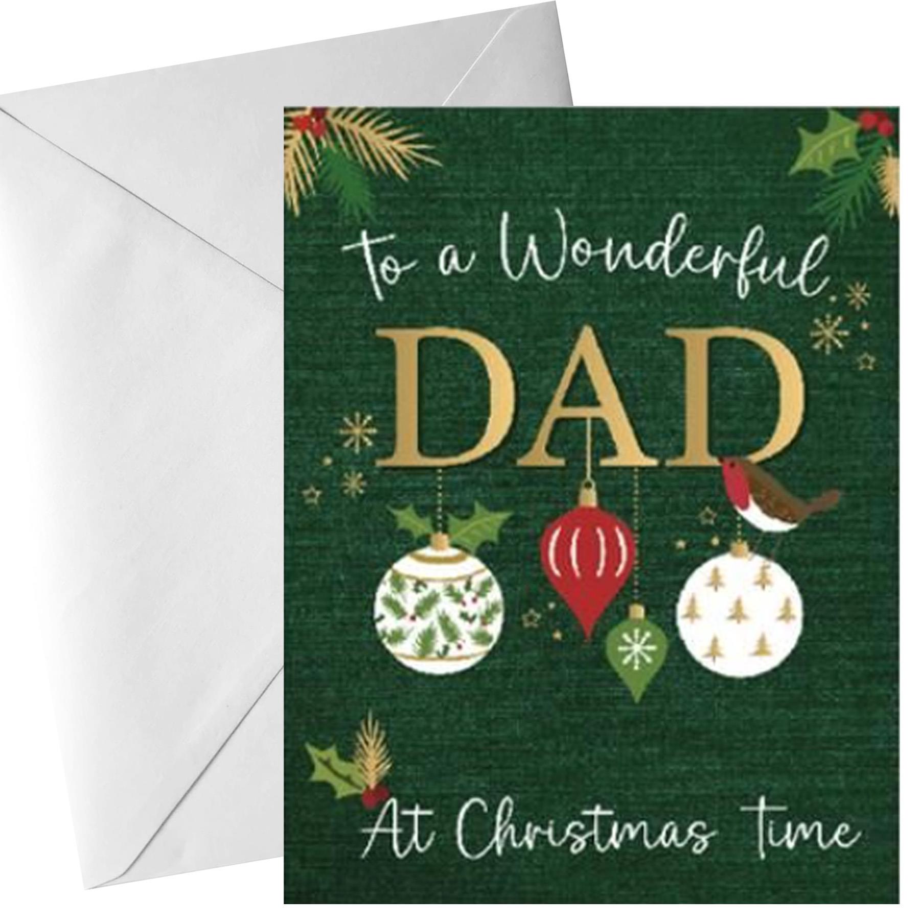 Christmas Card for Dad with White Envelope Family and Friends