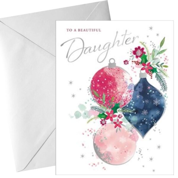 Christmas Card for Daughter with White Envelope Family and Friends