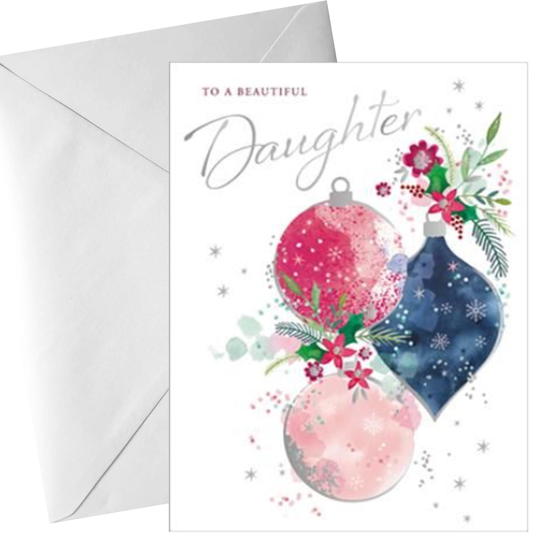 Christmas Card for Daughter with White Envelope Family and Friends