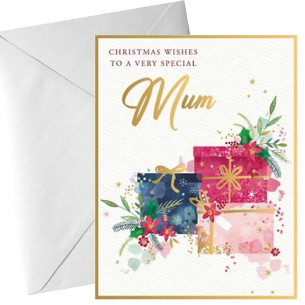 Christmas Card for Mum with White Envelope Family and Friends
