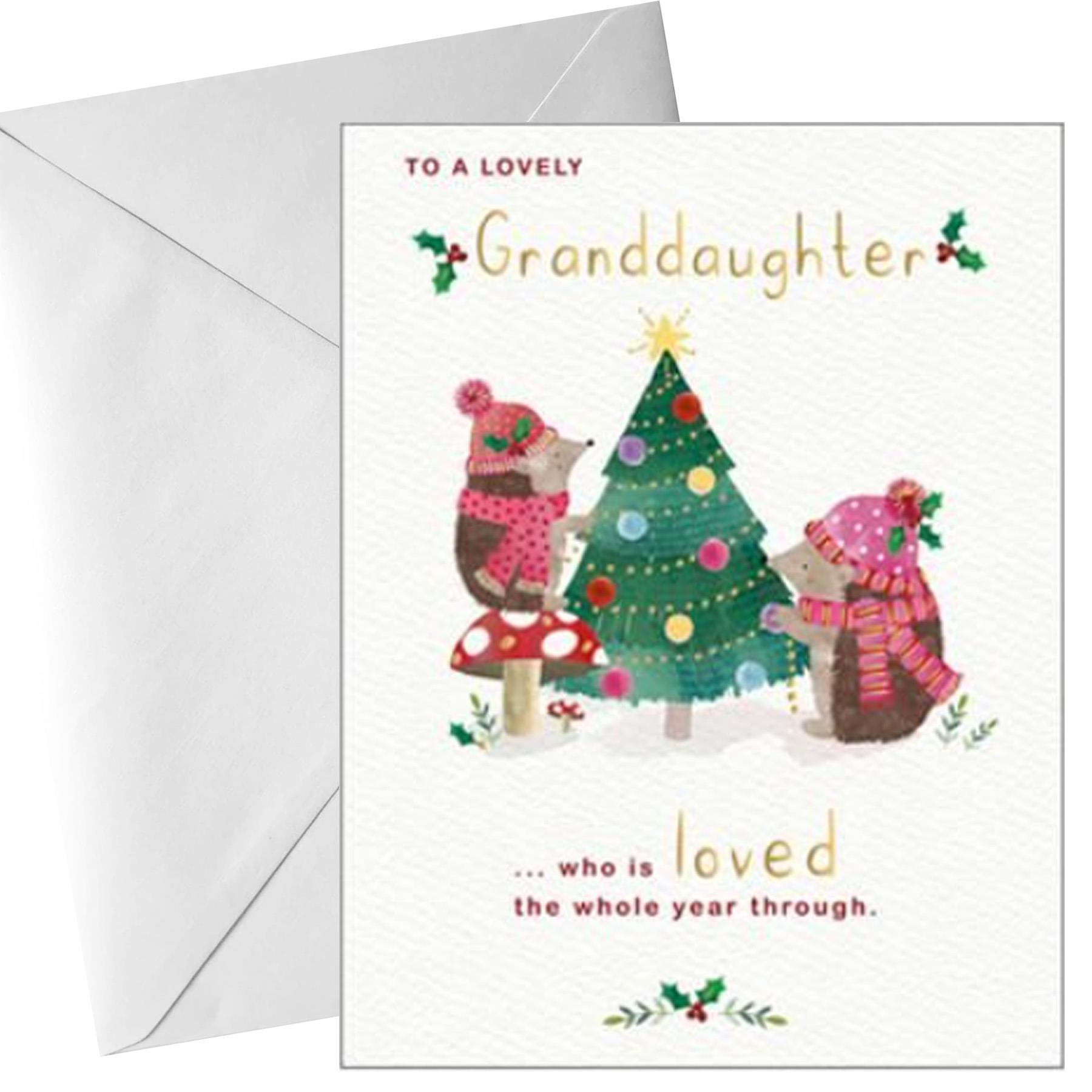 Christmas Card for Granddaughter with White Envelope Family and Friends