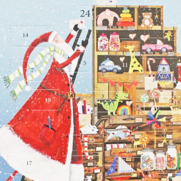 Christmas Card Advent Calendar with Red Envelope - Santa's Toys