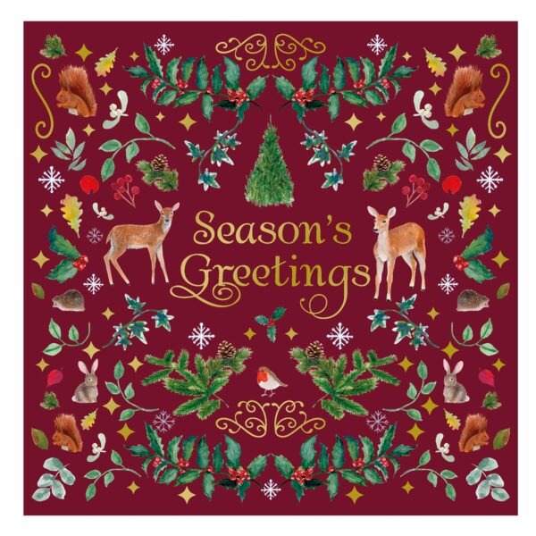 image491089112.jpg Christmas Cards Pack of 6 Square 14cm x 14cm with Envelopes - Woodland Animals