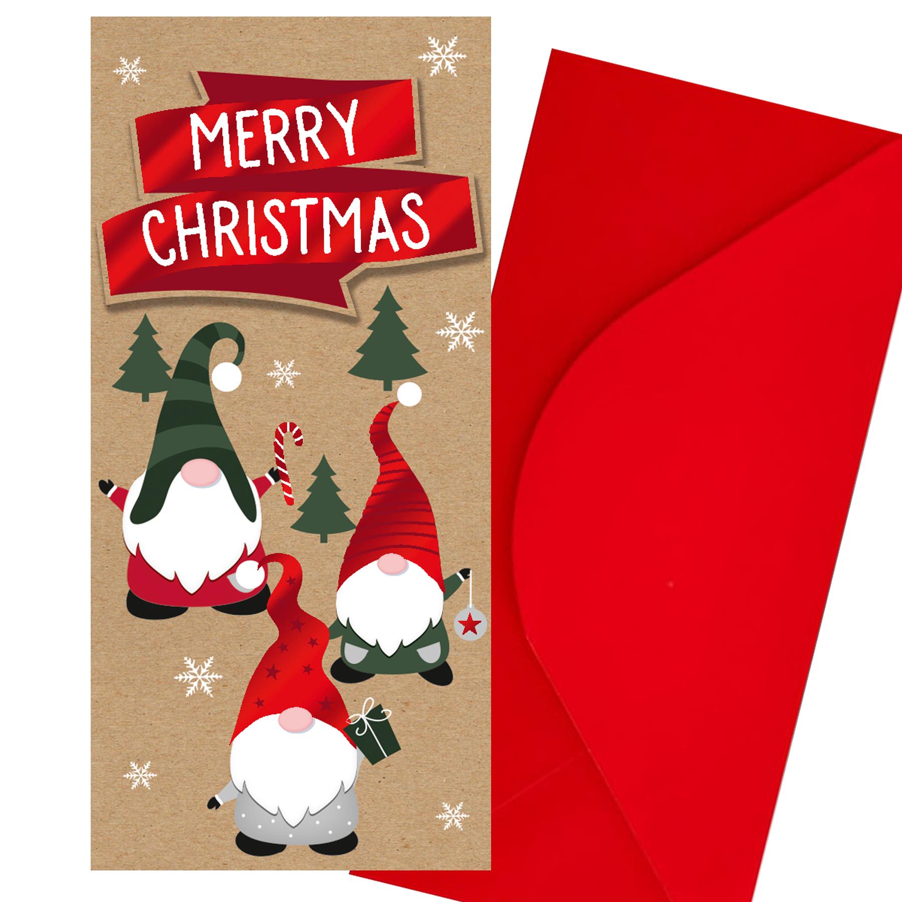Christmas Gift Card Money Wallet 3D Design with Red Envelope - 3x Gonks