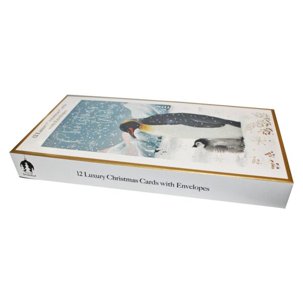 image491091842.jpg Luxury Christmas Cards and Envelopes Foil Detail Pack of 12 - Penguin and Polar Bear
