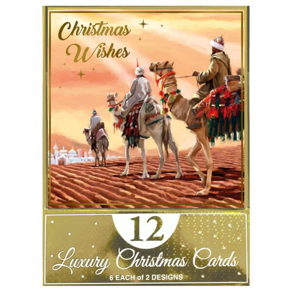 Pack of 12 Christmas Cards Square 14cm x 14cm with Envelopes - Religious Designs