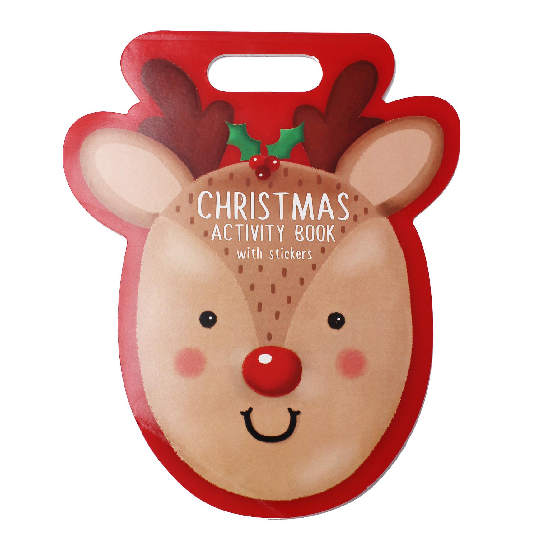 Christmas Activity Book with Stickers and Carry Handle - Reindeer