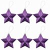 image491105876-1.jpg Christmas Purple 6 Pack 80mm Glitter Stars Tree Decorations