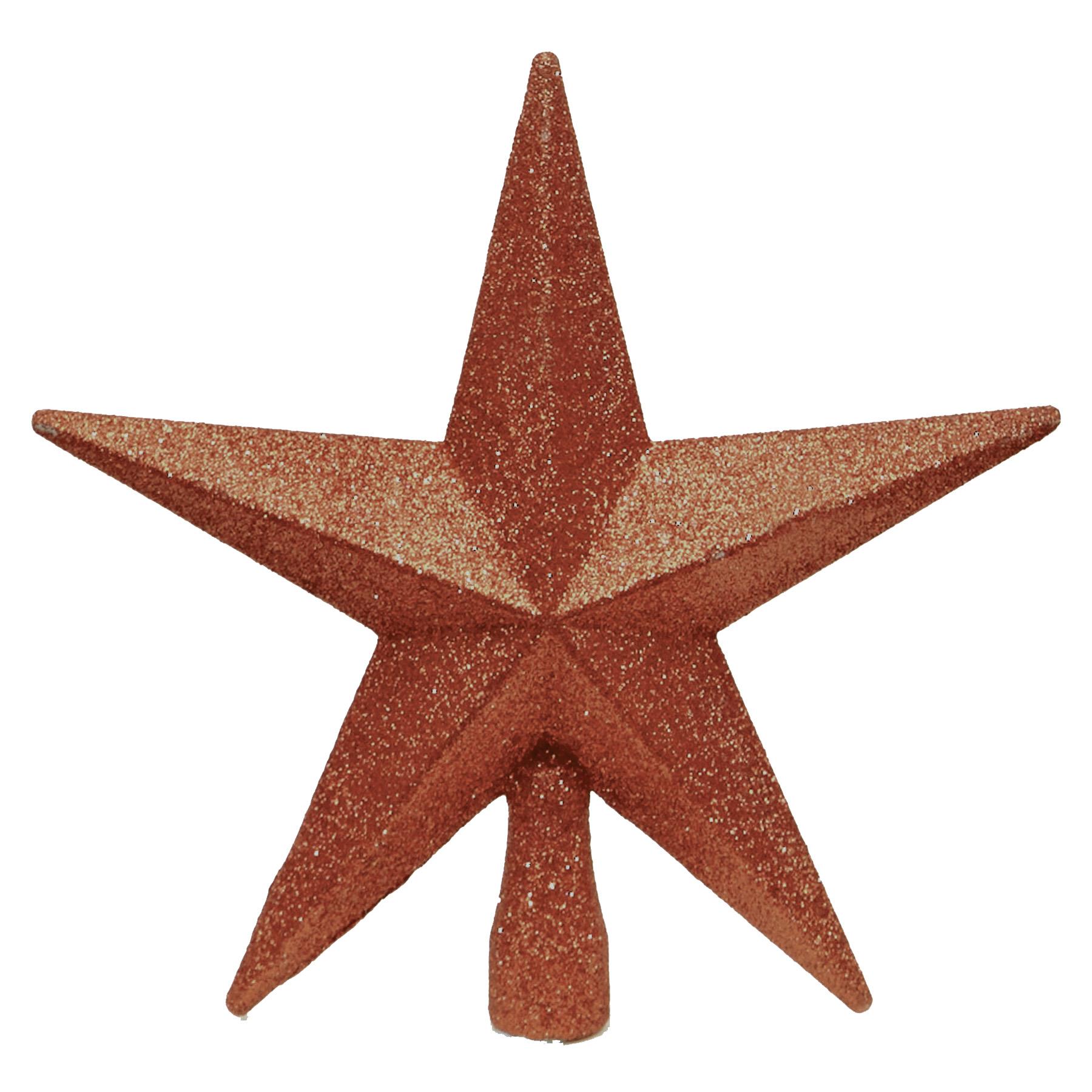 Christmas Shatterproof Tree Topper Star 200mm Glitter Tree Decoration Brown