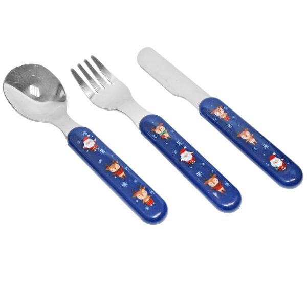image491200092.jpg Children's Christmas Cutlery Set Tableware 3 Piece Santa and Reindeer