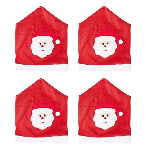 Christmas Dining Chair Covers Set of 4 Novelty Santa Design