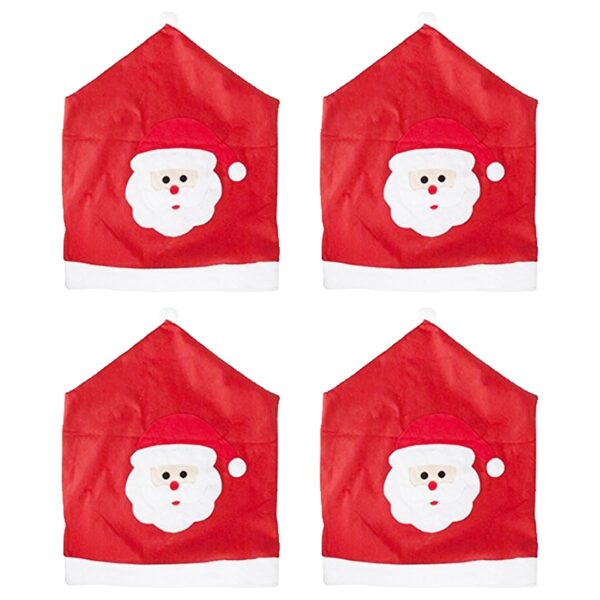 Christmas Dining Chair Covers Set of 4 Novelty Santa Design
