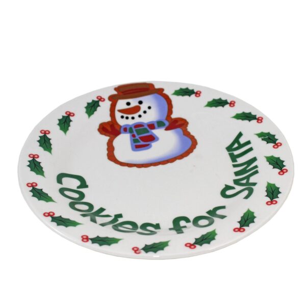 image491201254.jpg Christmas Eve Plate "Cookies for Santa" with Snowman Design Ceramic 20cm