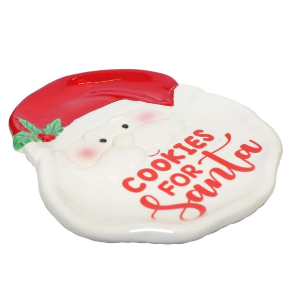 image491201260.jpg Christmas Eve "Cookies For Santa" Plate Ceramic Santa Face Design