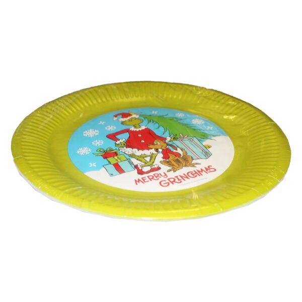 image491201336.jpg Christmas Grinch Paper Plates 6 Pack Disposable Party Tableware Blue/Green