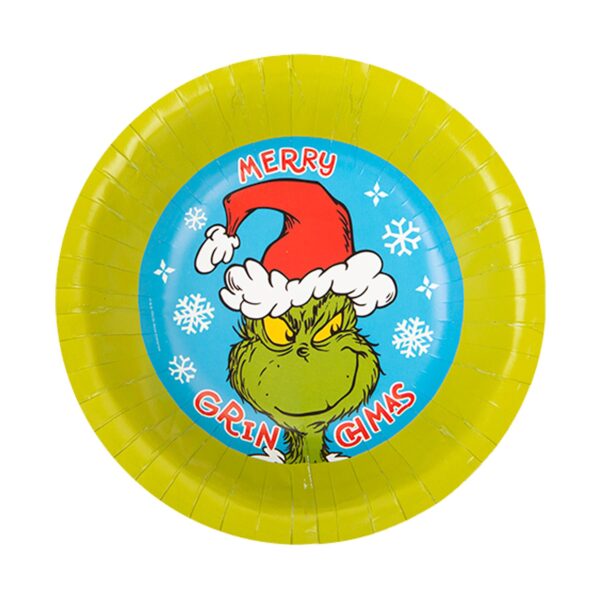 Christmas Grinch Paper Bowl 6 Pack Disposable Party Tableware Blue/Green