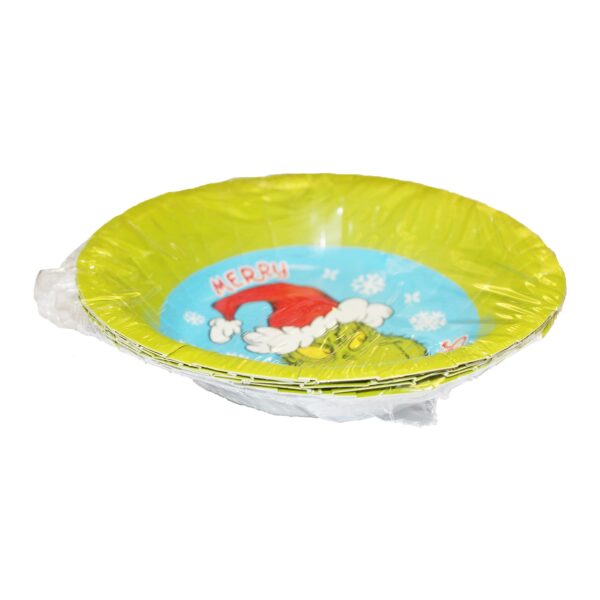 Christmas Grinch Paper Bowl 6 Pack Disposable Party Tableware Blue/Green