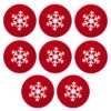 image491203790.jpg Christmas Coasters 8 Piece Felt Set Red with Snowflake Design