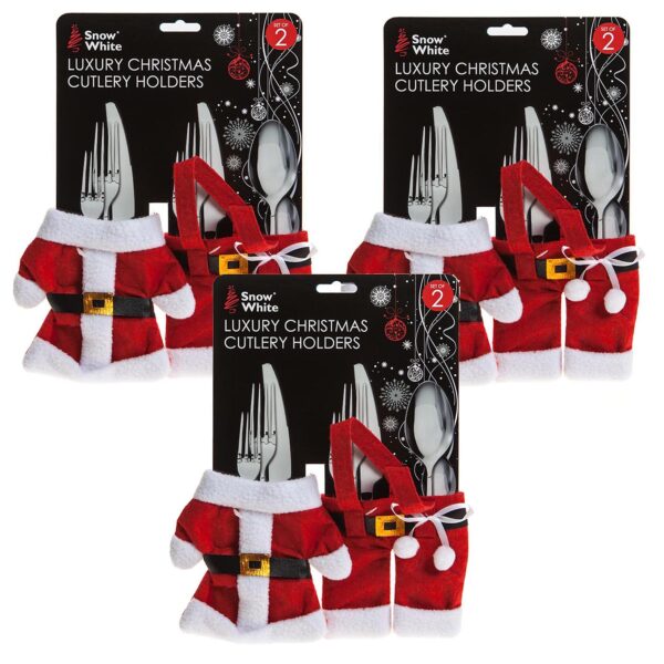 image491203808.jpg Christmas Cutlery Holders 6 Piece Red Felt Santa Suit Design