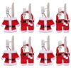 Christmas Cutlery Holders 8 Piece Red Felt Santa Suit Design