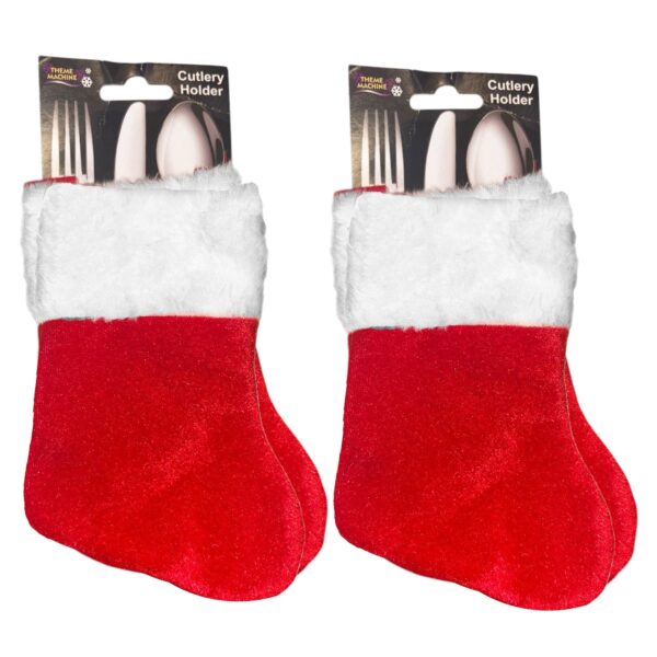 image491203824.jpg Christmas Cutlery Holders 4 Pack Red Felt Christmas Stocking Design