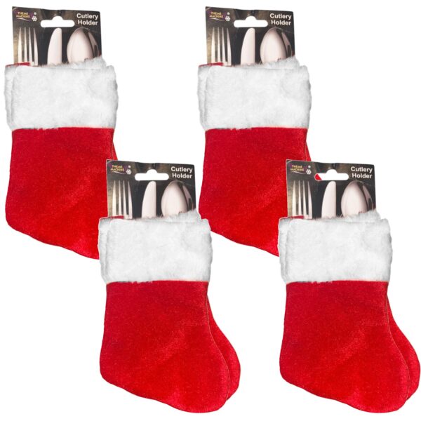 image491204132.jpg Christmas Cutlery Holders 8 Pack Red Felt Christmas Stocking Design