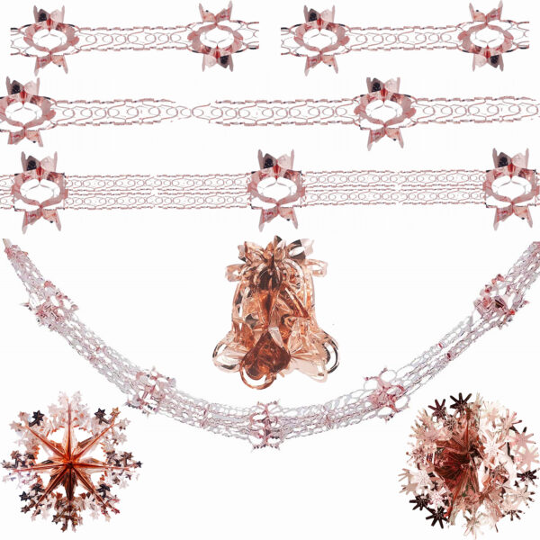 Christmas Foil Ceiling Decorations Rose Gold - Choose Design