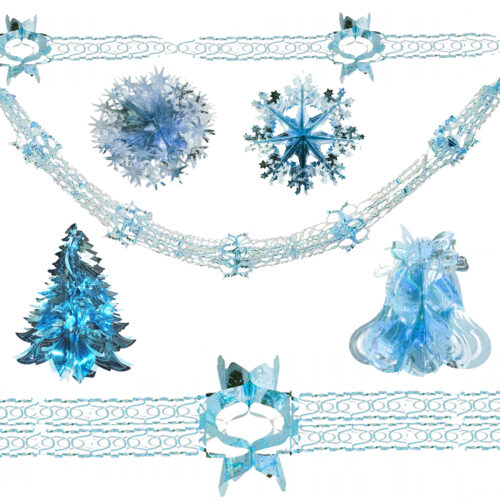 PMS Christmas Foil Ceiling Decorations - Ice Blue