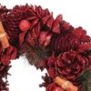 Christmas Artificial Wreath with Pine Cones 30cm Red with Cinnamon