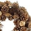 Christmas Artificial Wreath with Pine Cones 30cm Gold with Apples