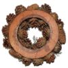 Christmas Artificial Wreath with Pine Cones 30cm Gold with Apples